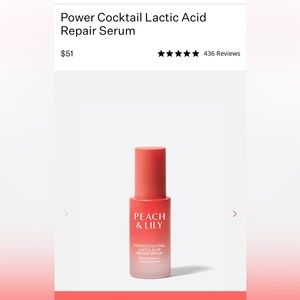 Brand New Peach & Lily Power Cocktail Lactic Acid Repair Serum